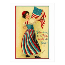 Three Cheers for the Red, White and Blue Postcards