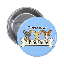 Three Chihuahuas Buttons