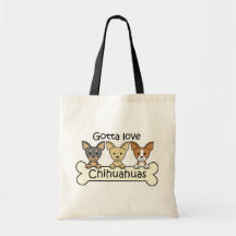 Three Chihuahuas Tote Bag