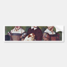 Three Children With Dog By Anguissola Sofonisba Bumper Sticker