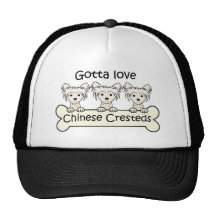 Three Chinese Cresteds Hats