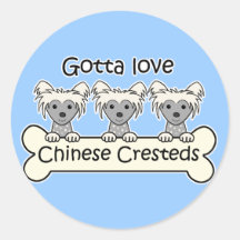 Three Chinese Cresteds Sticker