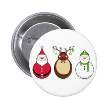 Three Christmas Friends Buttons