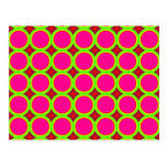 Three coloured Circle Pattern Postcards