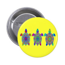 Three Colourful Turtles Buttons