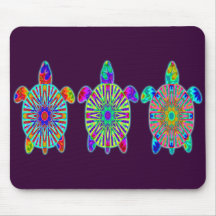 Three Colourful Turtles Mousepad