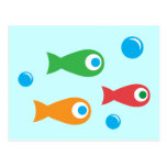 Three Cute Fish postcards