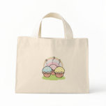 three cute little cupcakes tote bags