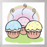 three cute little cupcakes print