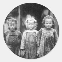 Three Cute Little Girls Vintage South Carolina Round Sticker