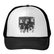 Three Cute Young Boys Vintage Photo Trucker Hat