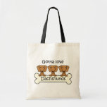 Three Dachshunds Canvas Bags