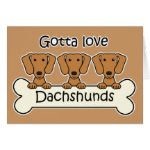 Three Dachshunds Card