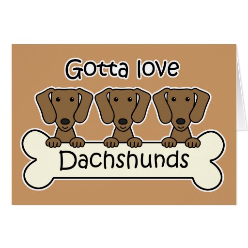 Three Dachshunds Greeting Card