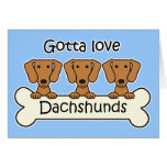 Three Dachshunds Greeting Cards