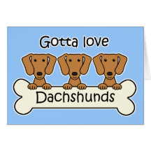 Three Dachshunds Greeting Cards