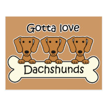 Three Dachshunds Post Cards