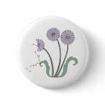 Three Dandelions in Lavender Button