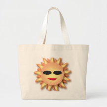 Three-Dimensional Cartoon Sun with Shades Bags