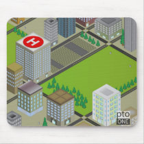 Three Dimensional City Scene mousepads