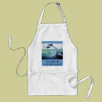 three dolphins image apron aprons