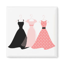 Three Dresses Refrigerator Magnet