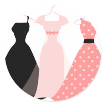 Three Dresses Round Stickers