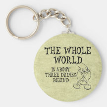 Three Drinks Behind Keychain