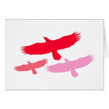 Three Eagles Flying (Red) Card