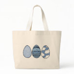 Three Eggs Blue Canvas Bags