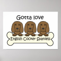 Three Englis Cocker Spaniels Posters