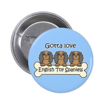Three English Toy Spaniels Buttons