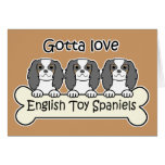 Three English Toy Spaniels Cards