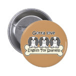 Three English Toy Spaniels Pins