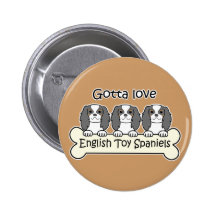 Three English Toy Spaniels Pins
