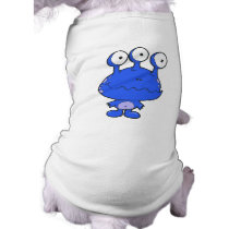 three eyed happy monster blue pet tshirt