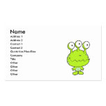 three eyed happy monster green business cards