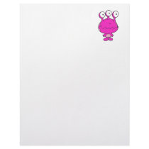 three eyed happy monster  hot pink letterhead