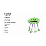 three eyed silly green furry monster business card templates