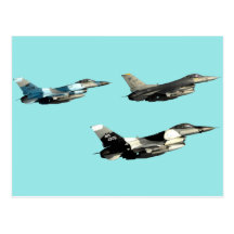 Three F16 Falcons Post Cards
