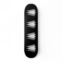 Three Festive Trees. White on Black. Skateboard
