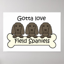 Three Field Spaniels Posters