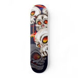 Three Fiery Skulls Skateboard