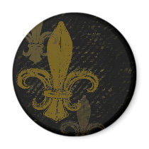 Three Fleur De Lis Fridge Magnets