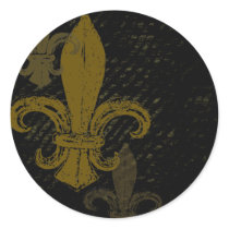 Three Fleur De Lis Round Sticker