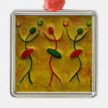 Three Flirts African Art_ Holiday Metal Ornaments