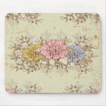 Three Flowers, Vintage Country Floral Mousepad