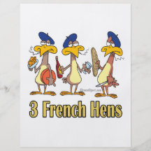 three french hens 3rd third day of christmas flyers