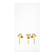 Three Giraffes Cartoon. Photo Card Template