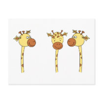 Three Giraffes Cartoon. Postcard